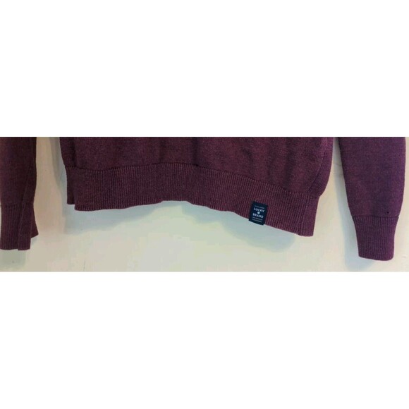 Lucky Brand Sweater Men's Small Red V Neck Welterweight Long Sleeve Pullover - Picture 3 of 8